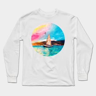 ocean waves colourful scenery Long Sleeve T-Shirt